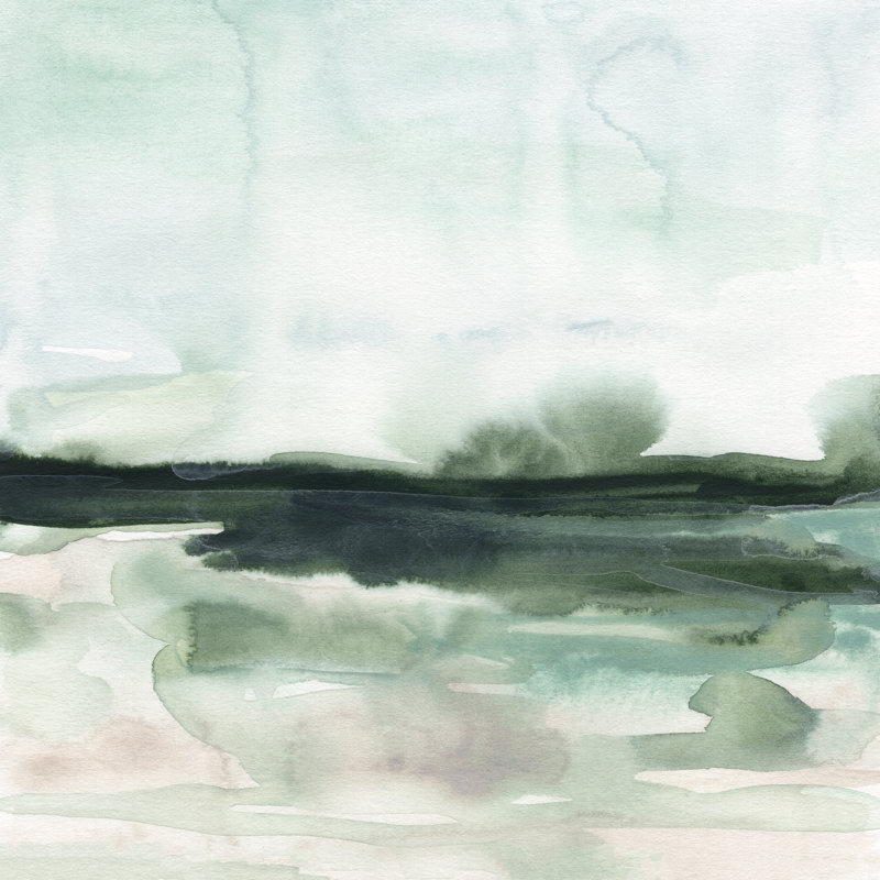 Green Coast I by June Erica Vess - Wrapped Canvas Painting, 51cm H x 51cm W