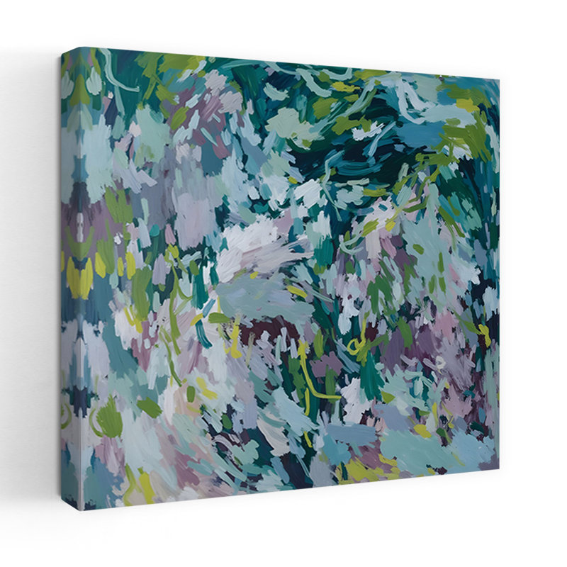 Art contemporain, art floral abstrait contemporain, H 18 po x l 18 po