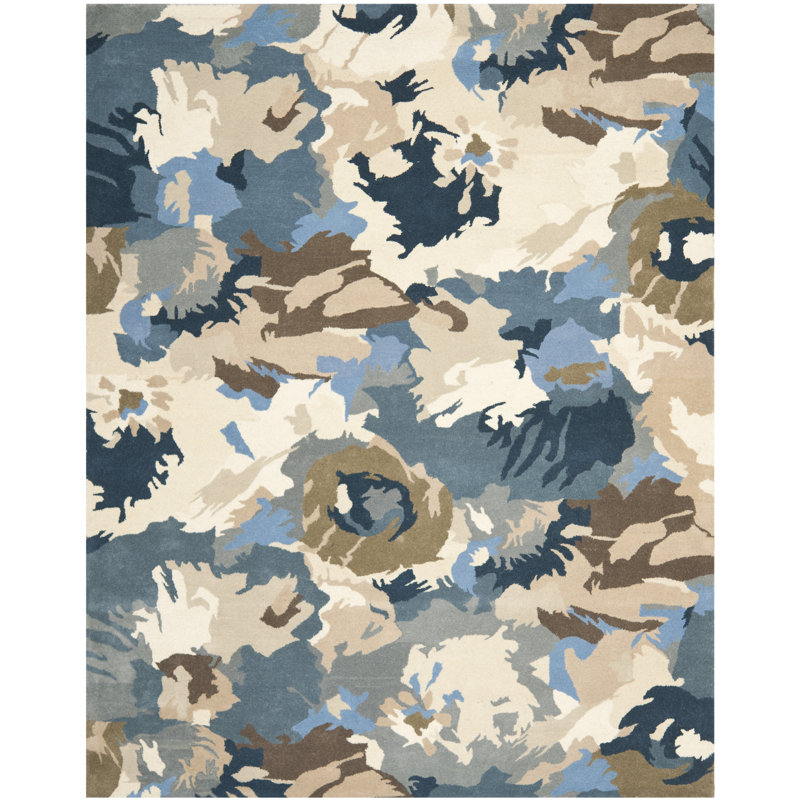 Whirwind Martha Stewart Hand Tufted Wool Abstract Rug, Rectangle 5' x 8'