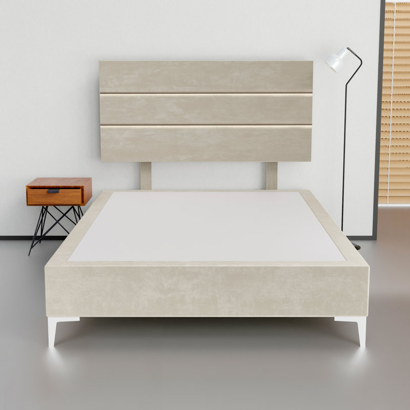Lit plateforme tapissier Allivia, Simple, Bourgogne