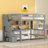 Jahseir Kids Full Loft Bed with Built-in Desk, Bookcase, Storage Staircase-195823258
