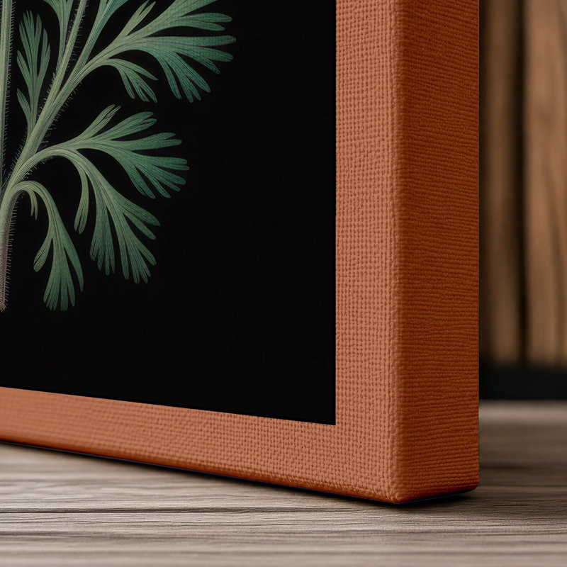 Solitary Bloom Botanical - Wrapped Canvas, 24x16 - 61.0 x 40.6 cm, Terracotta Border