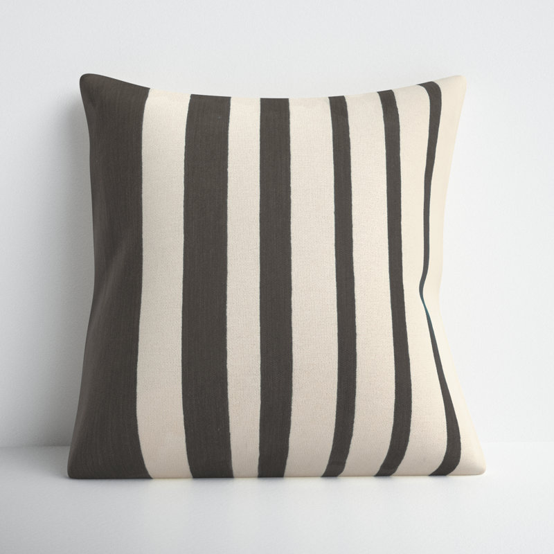 Karka Embroidered Throw Pillow, Gray/Natural