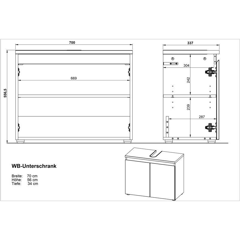 Handrahan Freestanding Bathroom Storage Cabinet