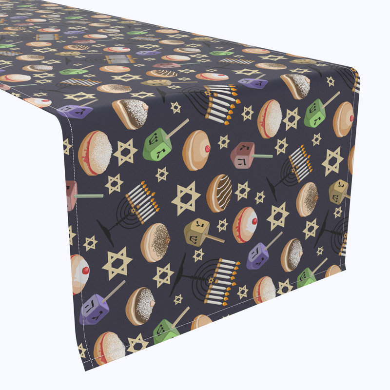 Westbeth Geometric Hanukkah Table Runner, 72" L x 12" W