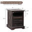 18'' W Rustic Espresso Farmhouse Side Table with Charging Station-735237225