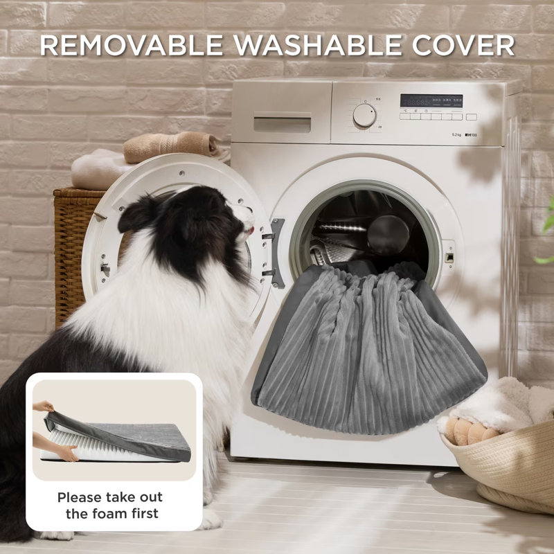 Lit pour chien ComfyFleece Cosy Crate, XL (H 4 po x l 47 po x P 29 po), Gris anthracite