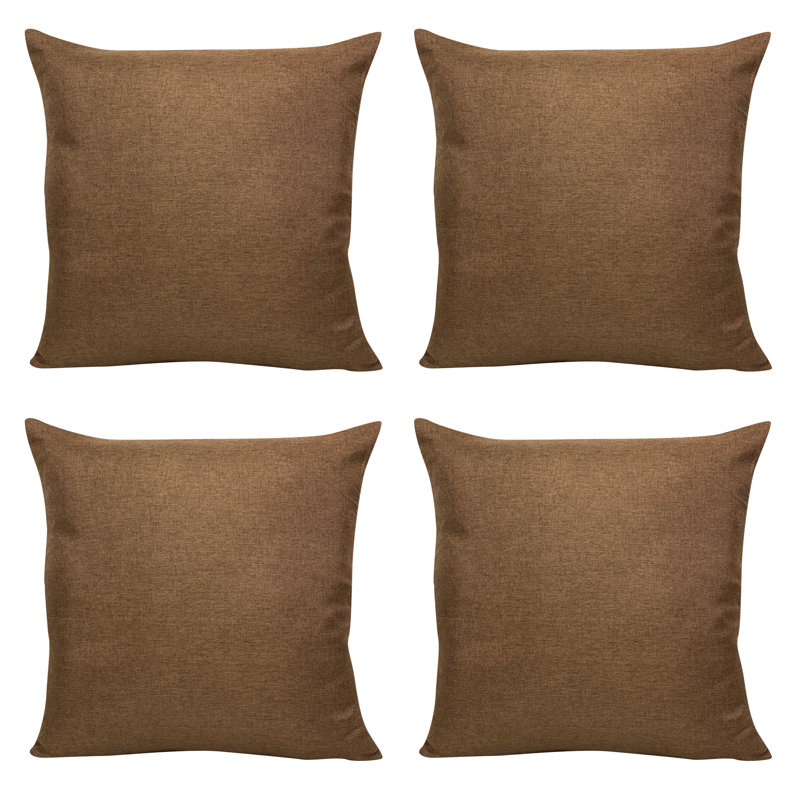 Black Square Cushion Cover, Light Brown
