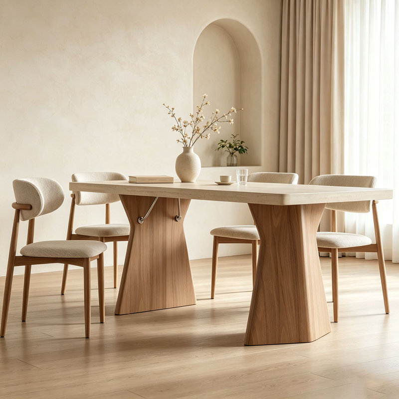 Table de salle à manger en pierre frittée, H 29,5 po x l 63 po x P 31,5 po, 5