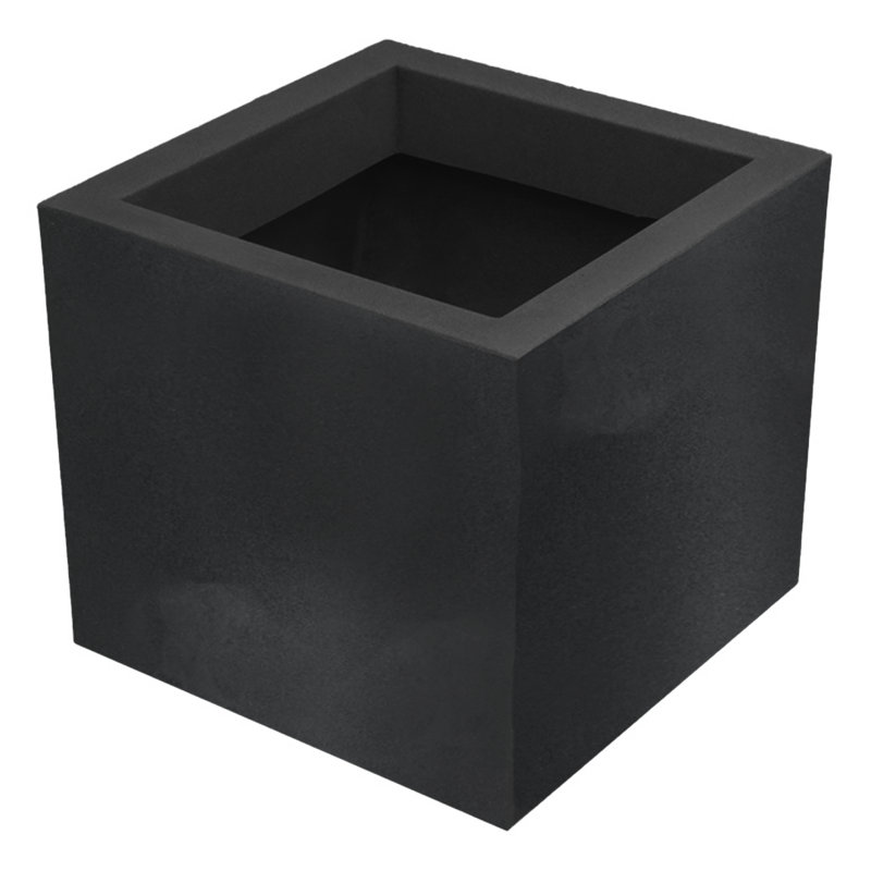 Wandie Green Polyethylene Pot Planter, Dark Gray, 14.2" H x 15.7" W x 15.7" D