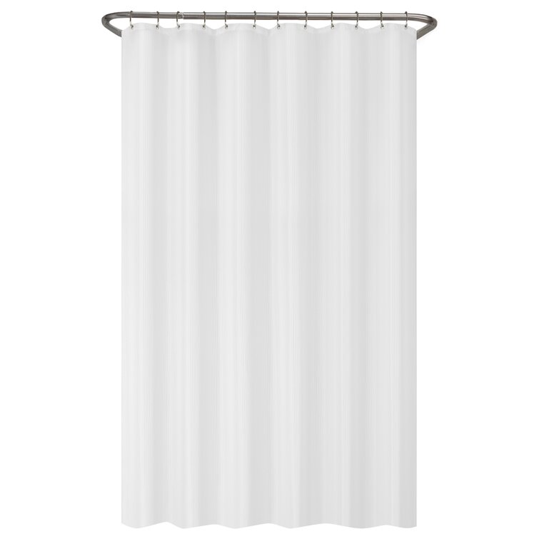 Savino Striped Waterproof Fabric Single Shower Curtain Liner