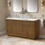 OVE Decors Xander Meuble-lavabo double autoportant en noyer chaud avec plateau en pierre blanche