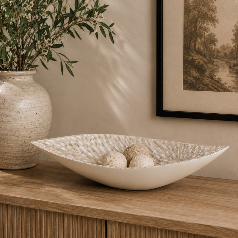 Mother of Pearl Shell Decor White Tray