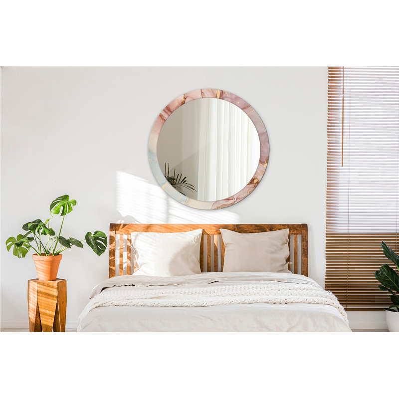 Huldar Glass Flat Wall Mirror, Pink/Green