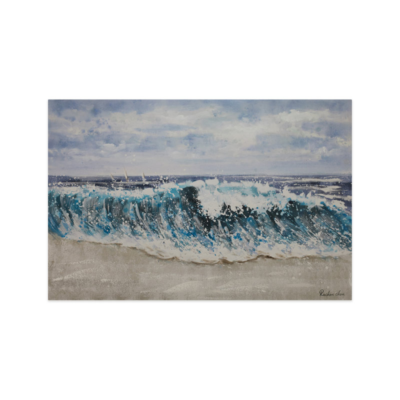 Hand -painted acrylic painting on Breaking Waves