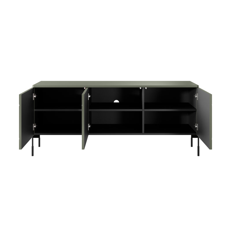 Aslean Unfinished TV Stand for TVs up to 55", Olive, 154cm W