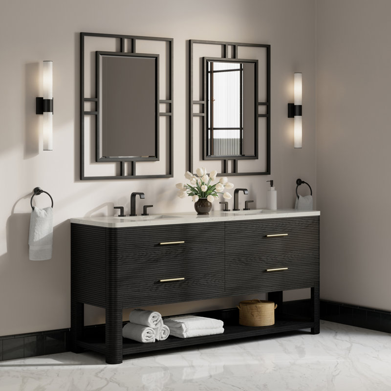 Meuble-lavabo double l 72 po Lucian, Siberian, 8" Widespread