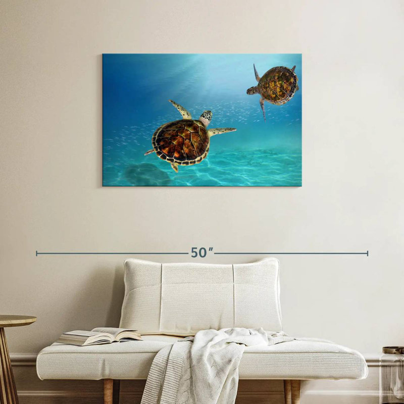 Underwater Hawksbill Turtles, 24" H x 36" W