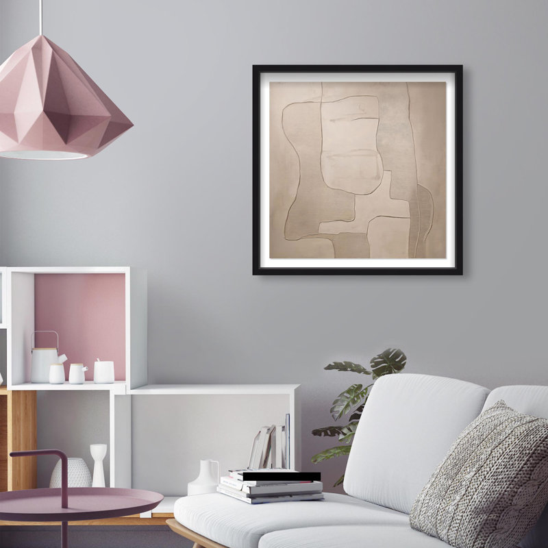 Oliver Gal Walnut Whimsy Abstract - Luxury Shadowbox Framed Wall Art, 25.5" H x 25.5" W, Black