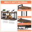Support à vin mural, porte-bouteilles l 31,5 po et porte-verres rétro en bois-métal, rangement pour présentoir de bouteilles de vin pour la cuisine, la salle à manger et le bar à la maison-341815351