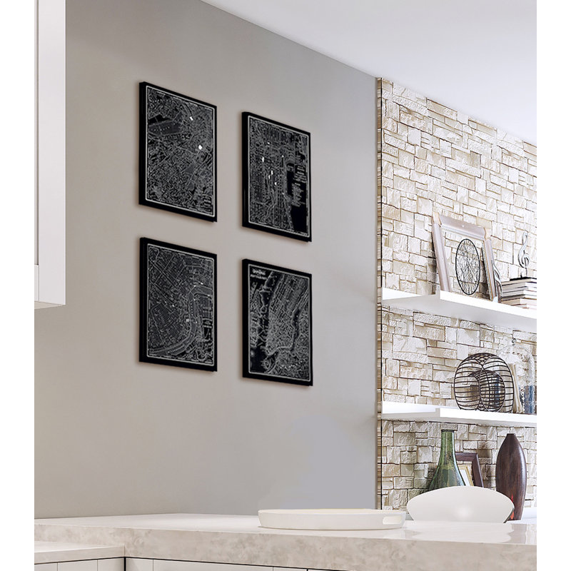 « chicago 1985 rétro map », impression sur toile tendue Classic, H 30 po x l 24 po x P 1,5 po