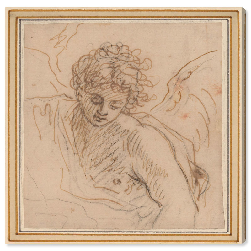 An Angel, art figuratif sur toile par Art Remedy, H 12 po x l 12 po x P 1,5 po, Toile tendue