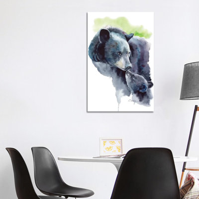 Mother And Baby Bears by Watercolor Luv - Wrapped Canvas Print