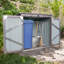 La poubelle contient 2 poubelles en métal pour le rangement des ordures, en acier inoxydable galvanisé, une remise pour la cour de jardin grise-123375659