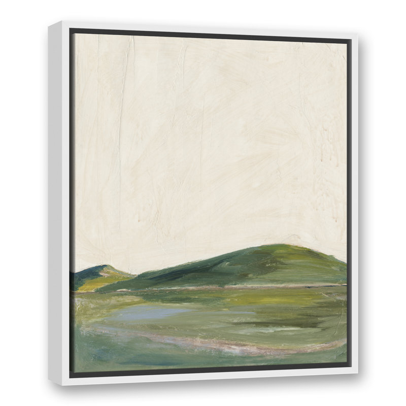 Abstrait vert - peinture, Toile à cadre flottant blanc, H 25,75 po x l 21,75 po x P 1,75 po