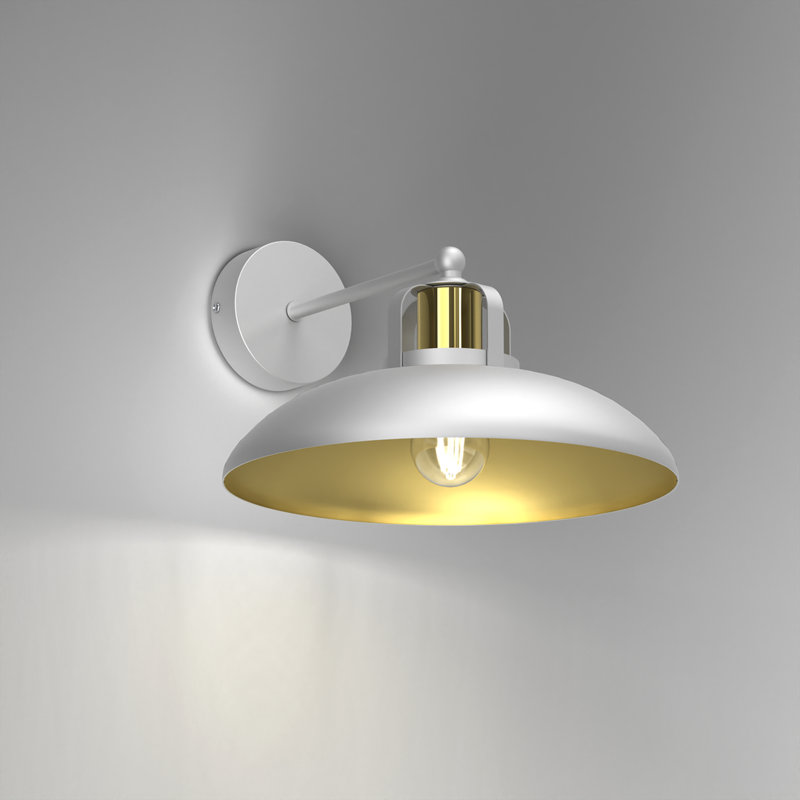 Felix Wall Sconce, Gold/White