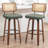 Cane Back Swivel Bar Stools with Faux Leather Seat-113262406-113262409