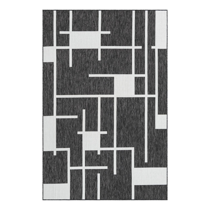 Tapis intérieur / extérieur d'extérieur moderne, Rectangle 6 pi 1 po x 9 pi