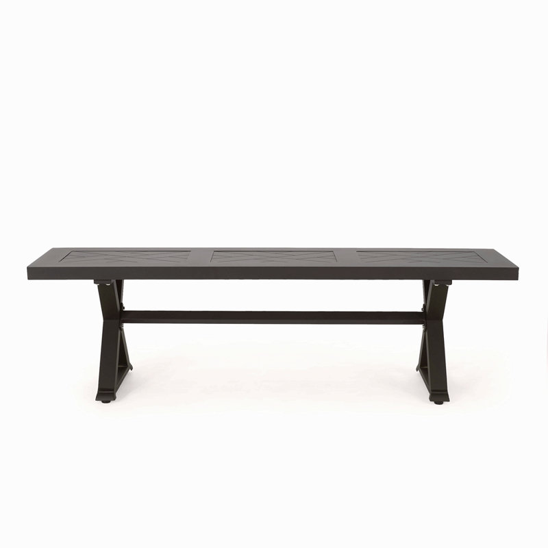Banc de salle à manger d'extérieur, noir mat antique