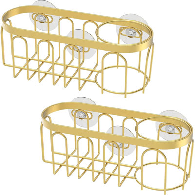 2-Pack Stainless Steel Sponge Holder With Suction Cups, Rustproof Sink Organizer Rack For Kitchen And Bathroom, No-Drill Installation, Quick-Drain Design