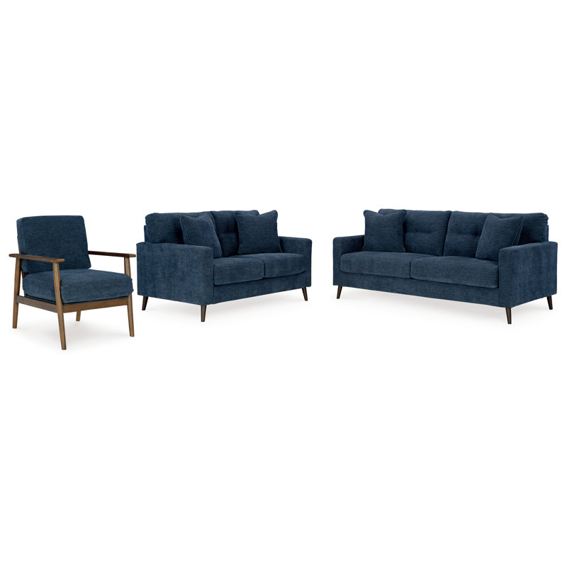 Canapé, causeuse et fauteuil Bixler, Marine