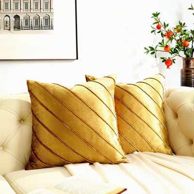 Stripe Velvet Cushion Covers Set of 2 Sofa Throw Pillow Cases Decorative Living Room Couch Accent Covers Stripe Velvet Cushion Covers Set of 2 Sofa Throw Pillow Cases Decorative Living Room Couch Accent Covers