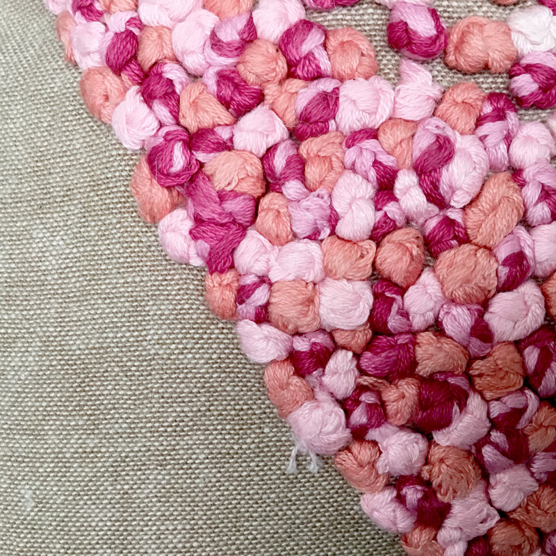 Square Cushion, White/Pink Mix