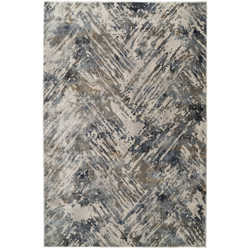 Tapis crème / gris Romine, Rectangle 7 pi 10 po x 10 pi 10 po