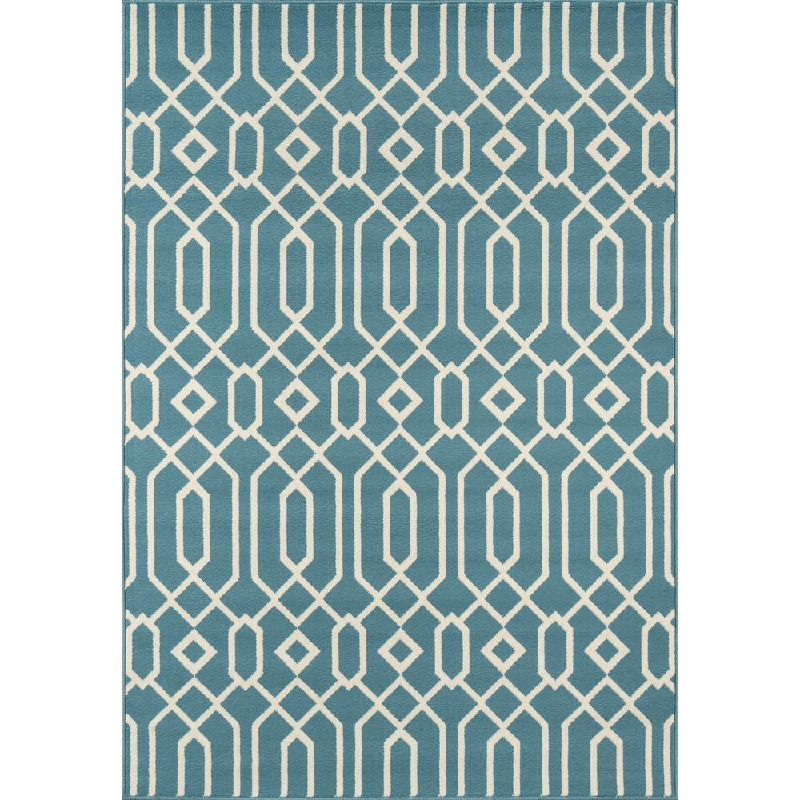 Tapis intérieur / extérieur bleu clair Gul, Rectangle 5 pi 3 po x 7 pi 6 po