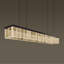 Lustre rectangulaire ombré à lumière DEL avec détails en verre turquoise, casino-86125353-86125354-131225683