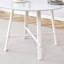  Table de salle à manger ronde moderne avec plateau à motif blanc de 42 pouces et pieds en métal blanc pour la maison ou le bureau, blanc-575792631