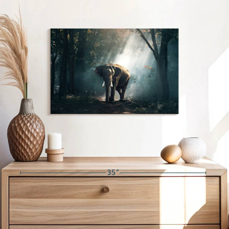 Brampt Sunlit Jungle Elephant, 16" H x 24" W