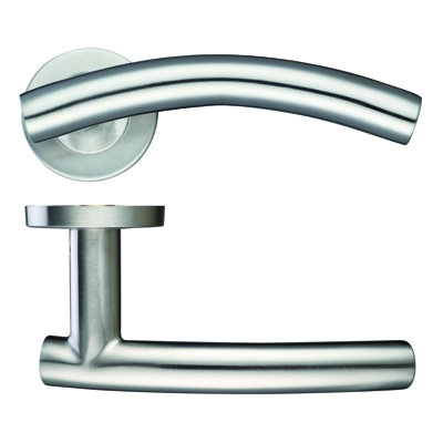 19Mm Arched T-Bar Lever - Push On Rose - 52Mm Dia - Grade 201