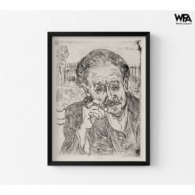 Dr Gachet par Vincent Van Gogh, reproduction de peintures classiques, reproduction de Portraits célèbres, portrait noir et blanc, art mural croquis, croquis de Van Gogh