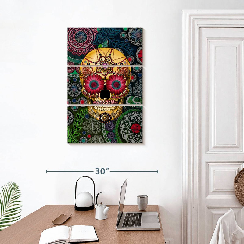 Sugar Skull Paisley Garden, H 32" x l 20"