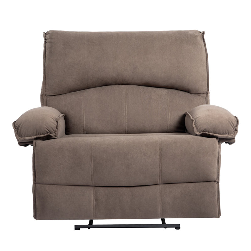 Fauteuil inclinable manuel surdimensionné pour le salon, Velours brun
