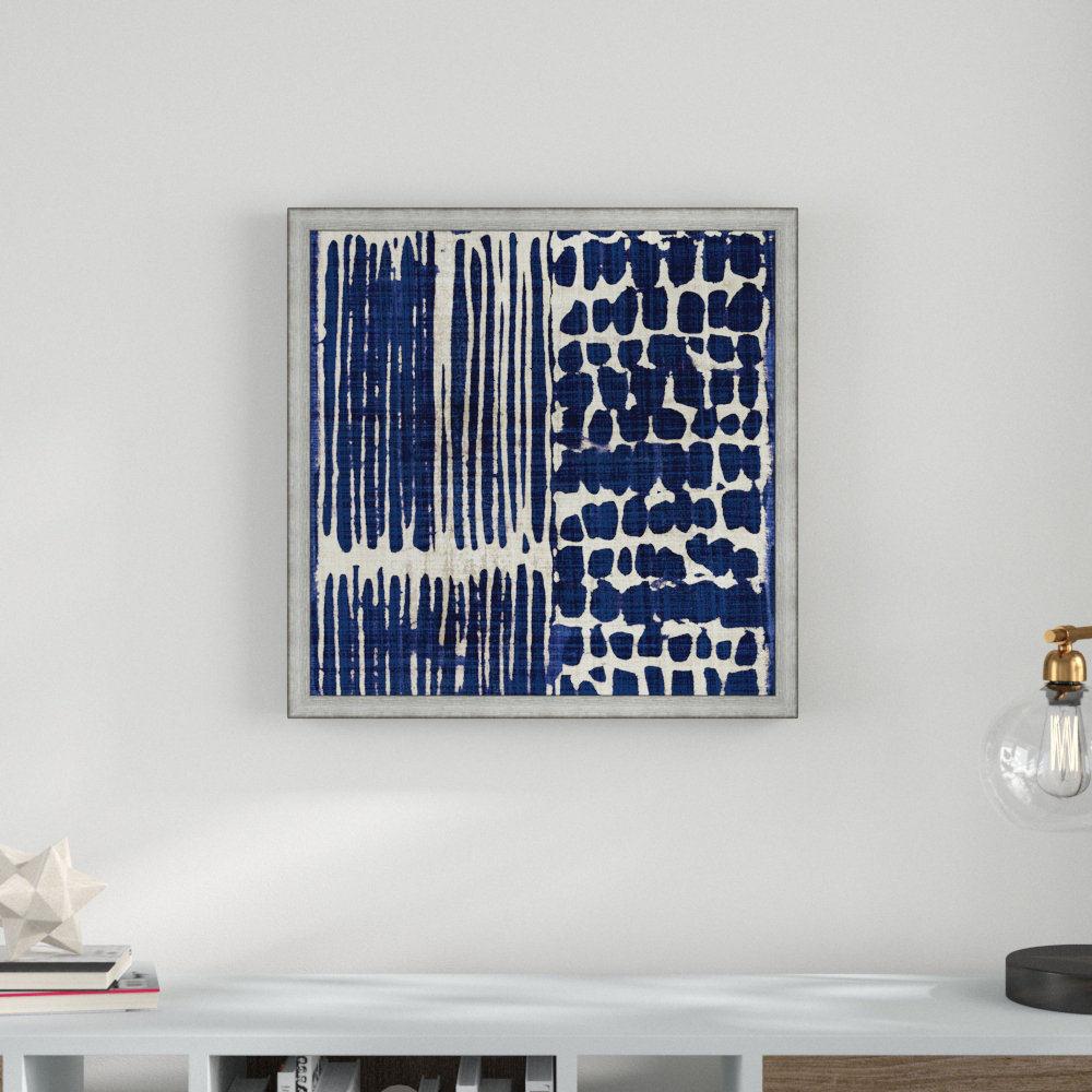 Wrought Studio 'Indigo Batik III' Framed Acrylic Painting Print on