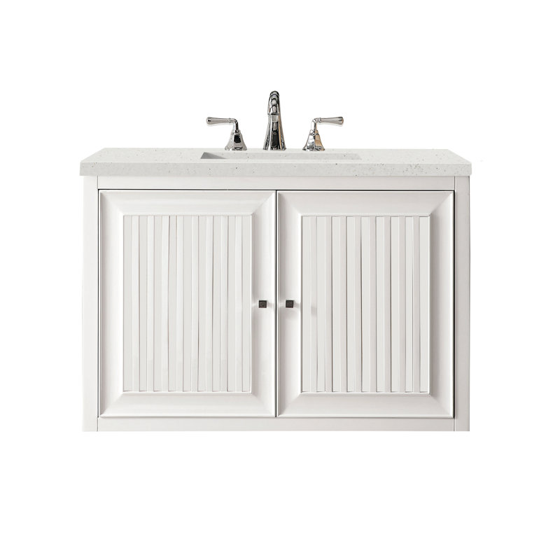 Athens 36'' W Single Vanity, Lime Delight, 8" Widespread, Glossy White