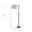 Lampe sur pied de forme traditionnelle réglable 63 "avec abat-jour carré-207825378-207825380