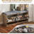 Rattan Storage Bench With Cushion & Coat Rack, Shoe Rack With 2 Flip Drawers, Shoe Bench For Entryway, Living Room, Rustic Oak, Oval